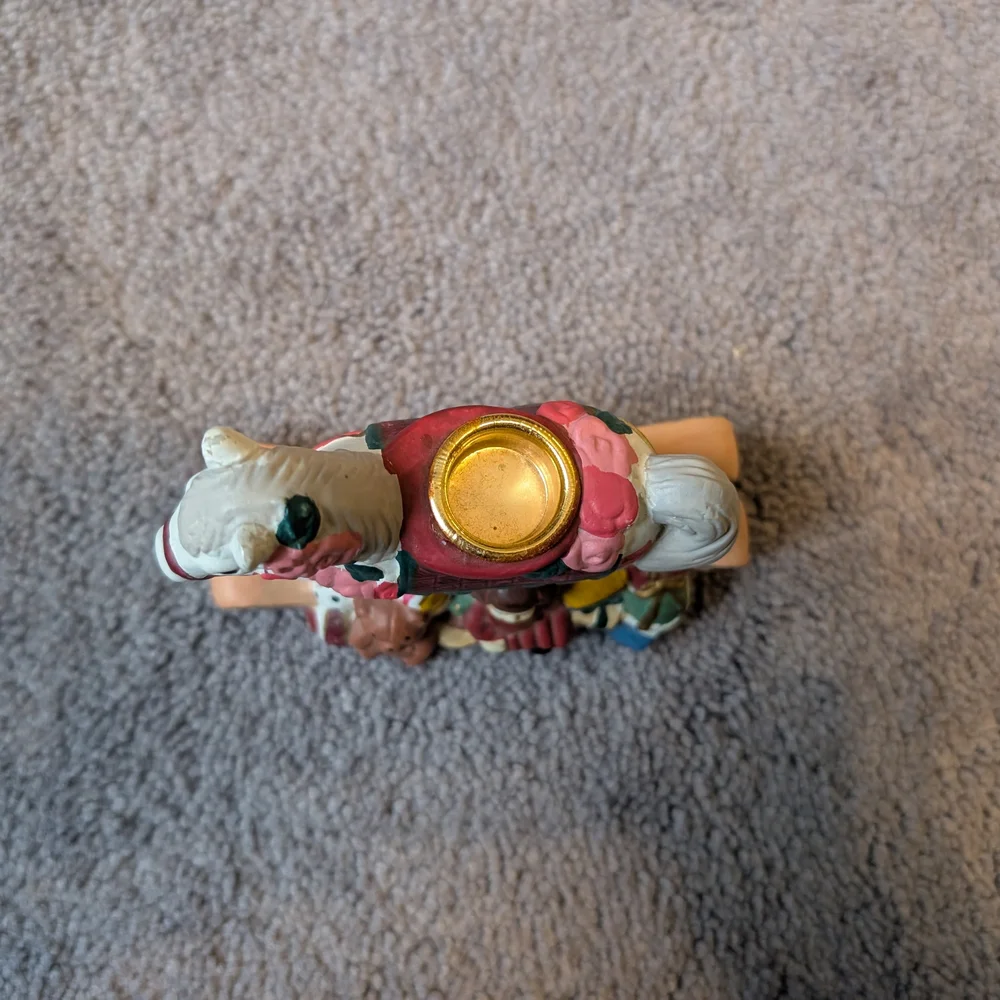 Vintage Ceramic Rocking Horse Candle holder Christmas Holiday Doll Teddybear